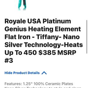 Tiffany Designs Turquoise Hair Straightener